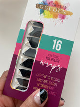 Load image into Gallery viewer, Black Wrapped Golden Heart Nail Wrap