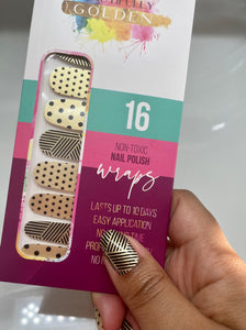 Golden Geometric Nail Wrap