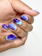 Load image into Gallery viewer, Blue Speckled Marble Nail Wraps
